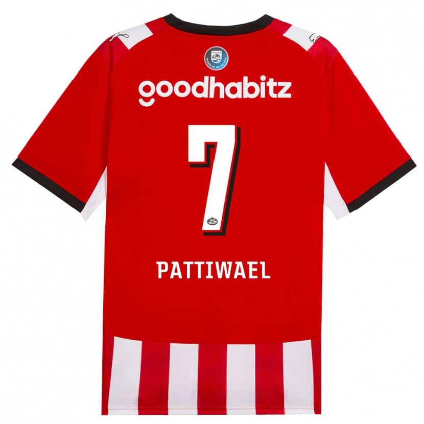 DanxenメンズNaomi Pattiwael#7レッド ホワイトブラックホームシャツ2026/27ジャージーユニフォーム