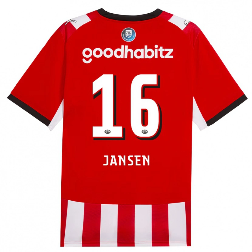 DanxenメンズSem Jansen#16レッド ホワイトブラックホームシャツ2026/27ジャージーユニフォーム