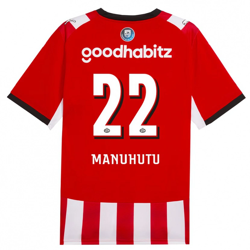 DanxenメンズRivas Manuhutu#22レッド ホワイトブラックホームシャツ2026/27ジャージーユニフォーム