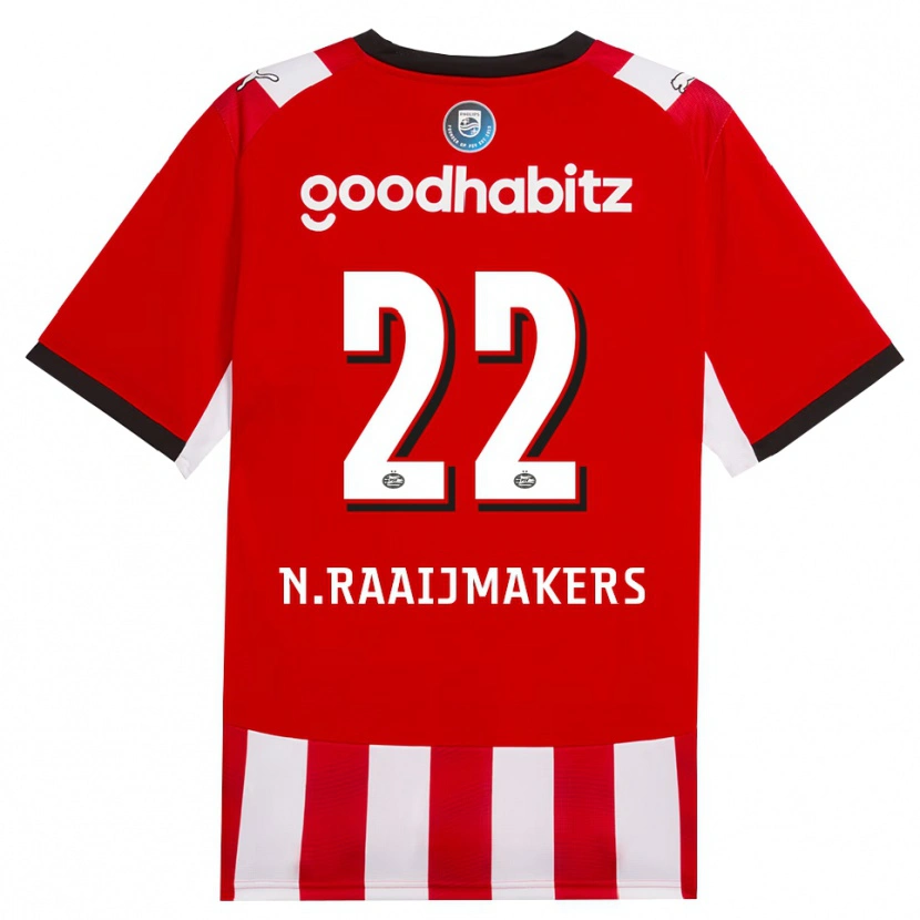 DanxenメンズNiels Raaijmakers#22レッド ホワイトブラックホームシャツ2026/27ジャージーユニフォーム