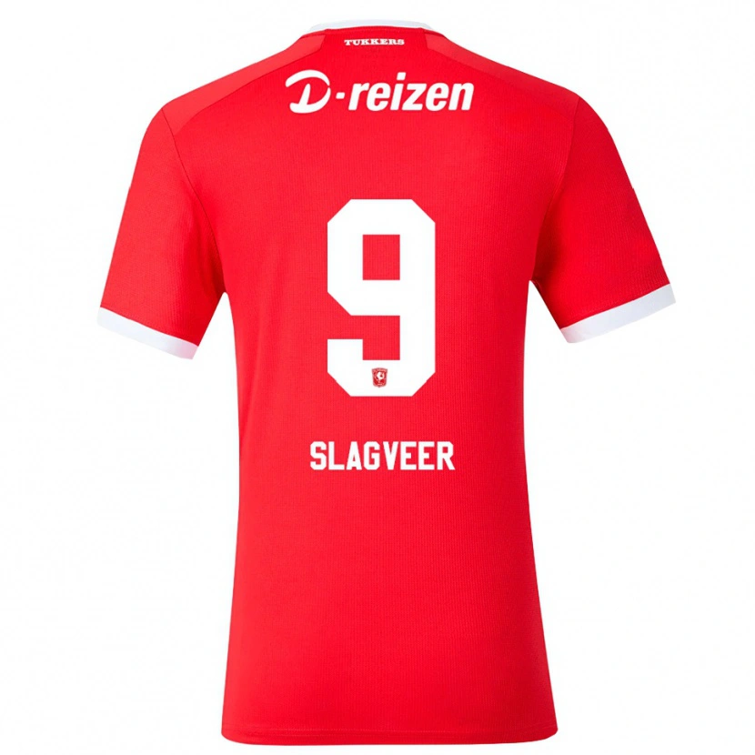 DanxenメンズDerrick Slagveer#9レッド ホワイトホームシャツ2026/27ジャージーユニフォーム