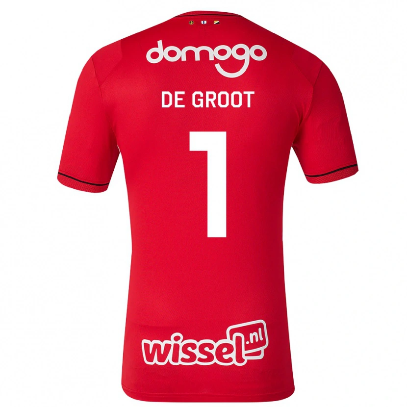 DanxenメンズJasmijn De Groot#1レッド ホワイトブラックホームシャツ2026/27ジャージーユニフォーム