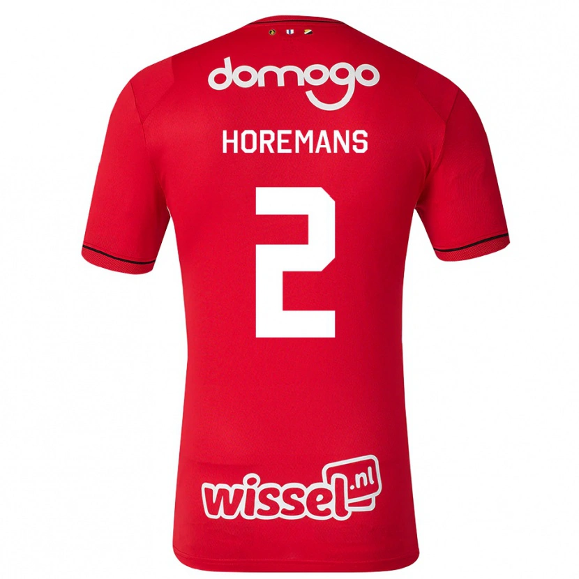 DanxenメンズSiebe Horemans#2レッド ホワイトブラックホームシャツ2026/27ジャージーユニフォーム