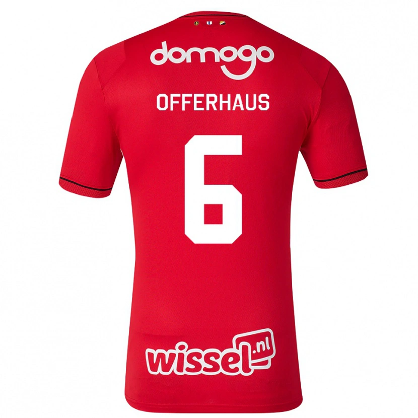DanxenメンズGuus Offerhaus#6レッド ホワイトブラックホームシャツ2026/27ジャージーユニフォーム