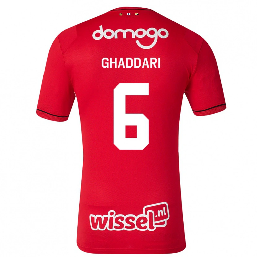 DanxenメンズMassien Ghaddari#6レッド ホワイトブラックホームシャツ2026/27ジャージーユニフォーム