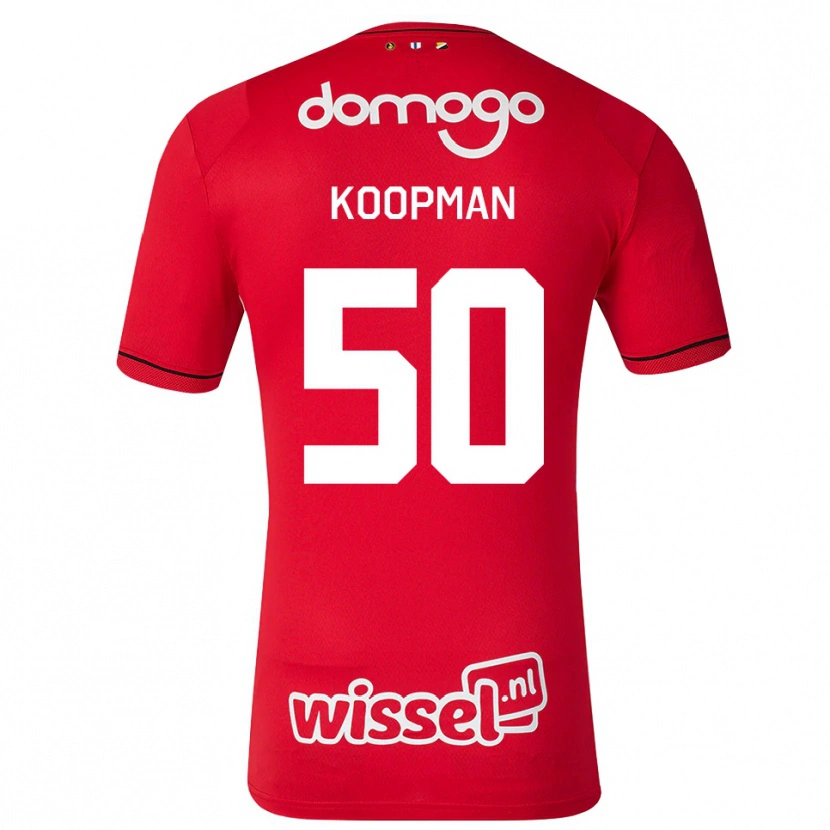 DanxenメンズKyra Koopman#50レッド ホワイトブラックホームシャツ2026/27ジャージーユニフォーム
