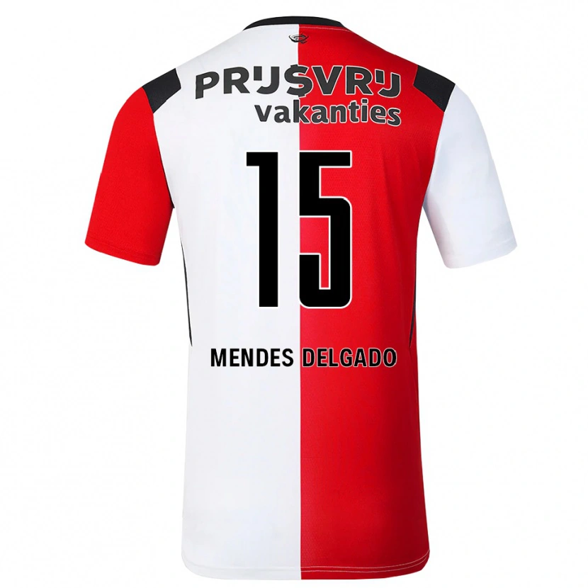 DanxenメンズJayden Mendes Delgado#15レッド ホワイトブラックホームシャツ2026/27ジャージーユニフォーム