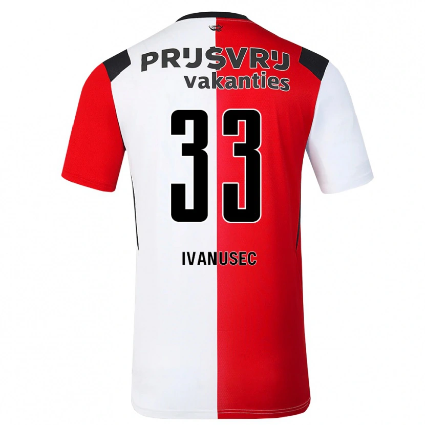 Danxenメンズルカ・イヴァンシッツ#33レッド ホワイトブラックホームシャツ2026/27ジャージーユニフォーム