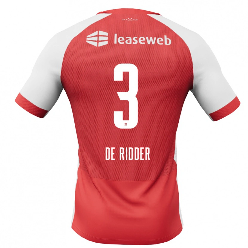 DanxenメンズDjoeke De Ridder#3レッド ホワイトブラックホームシャツ2026/27ジャージーユニフォーム