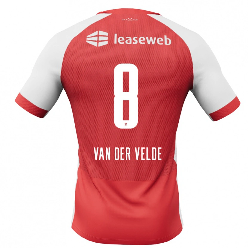 DanxenメンズYordi Van Der Velde#8レッド ホワイトブラックホームシャツ2026/27ジャージーユニフォーム