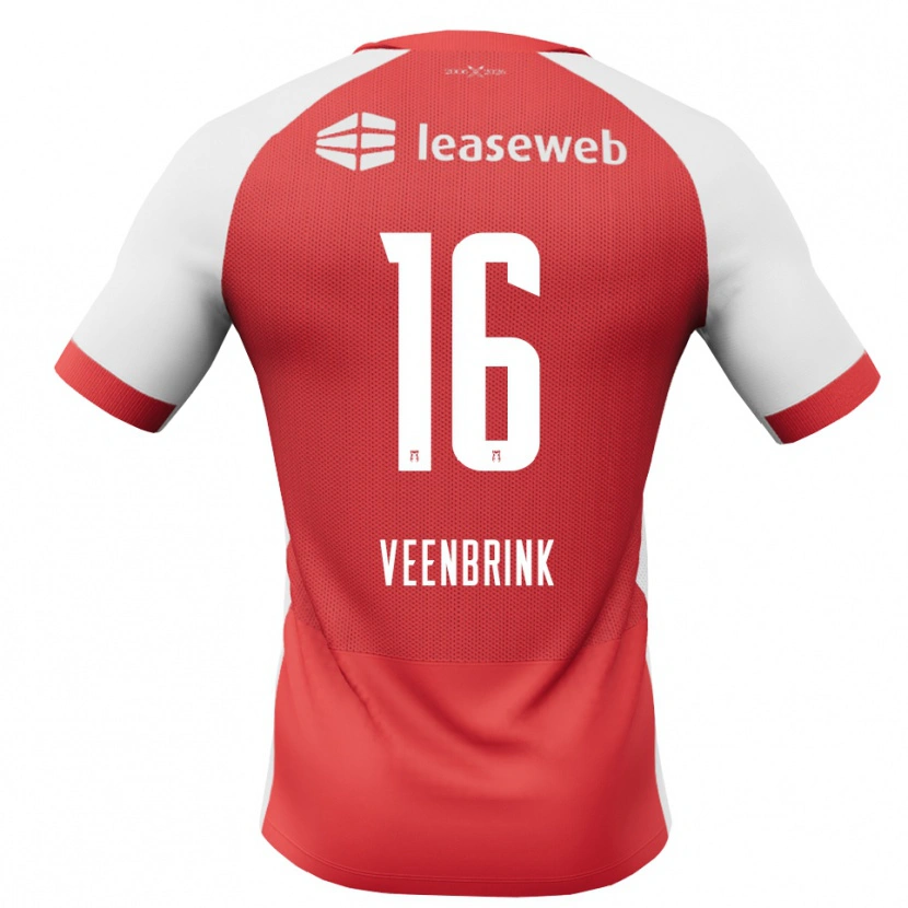 DanxenメンズJayden Veenbrink#16レッド ホワイトブラックホームシャツ2026/27ジャージーユニフォーム
