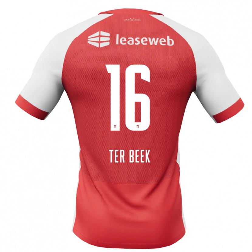 DanxenメンズKai Ter Beek#16レッド ホワイトブラックホームシャツ2026/27ジャージーユニフォーム