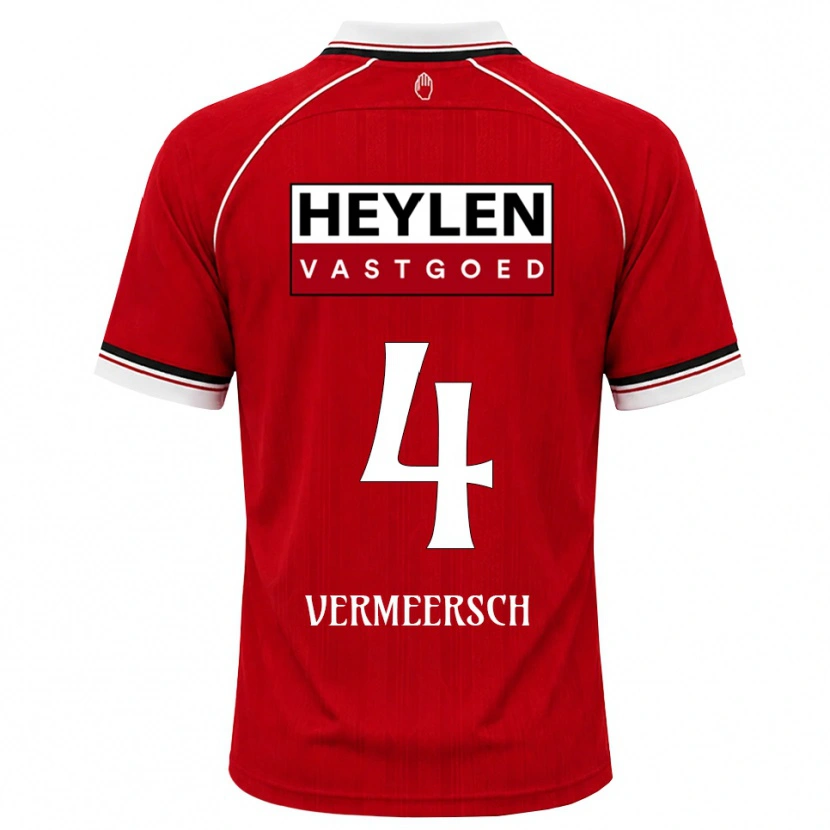 DanxenメンズRyan Vermeersch#4レッド ホワイトブラックホームシャツ2026/27ジャージーユニフォーム