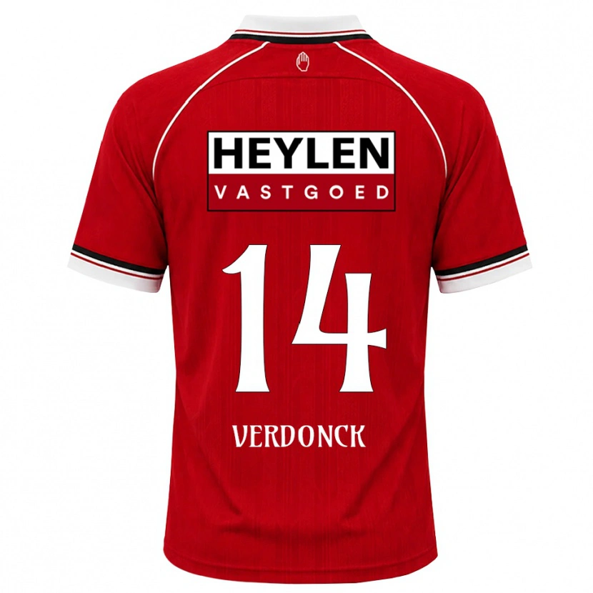 DanxenメンズDries Verdonck#14レッド ホワイトブラックホームシャツ2026/27ジャージーユニフォーム