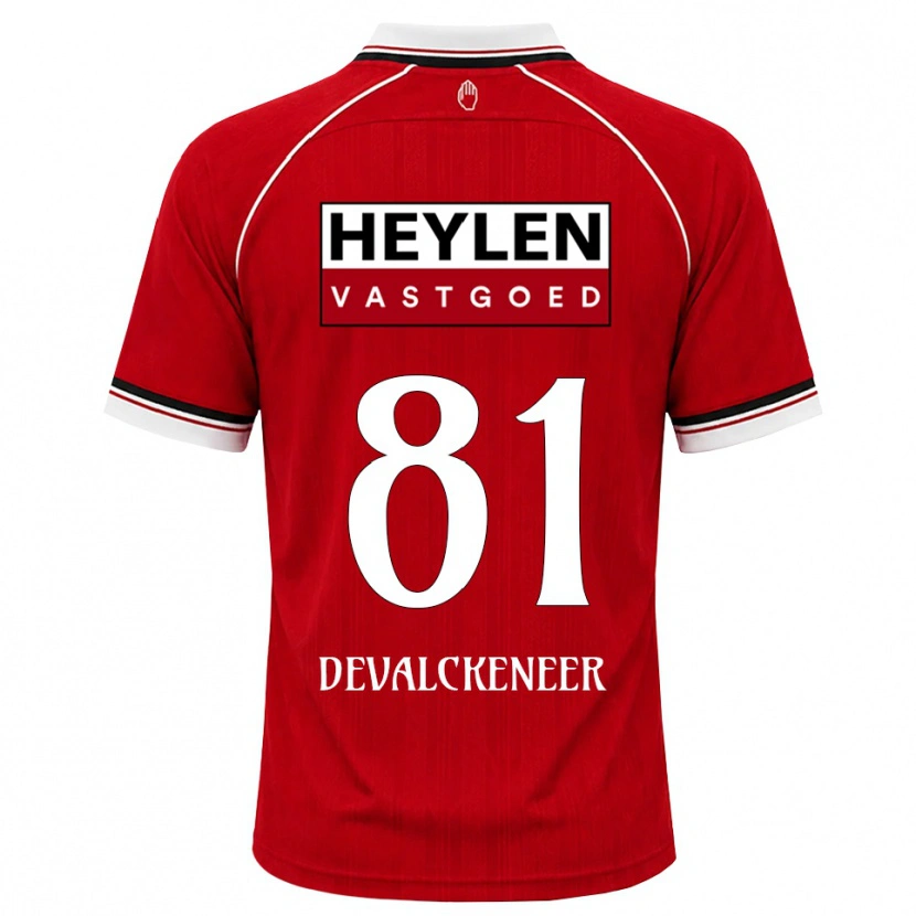 DanxenメンズNiels Devalckeneer#81レッド ホワイトブラックホームシャツ2026/27ジャージーユニフォーム