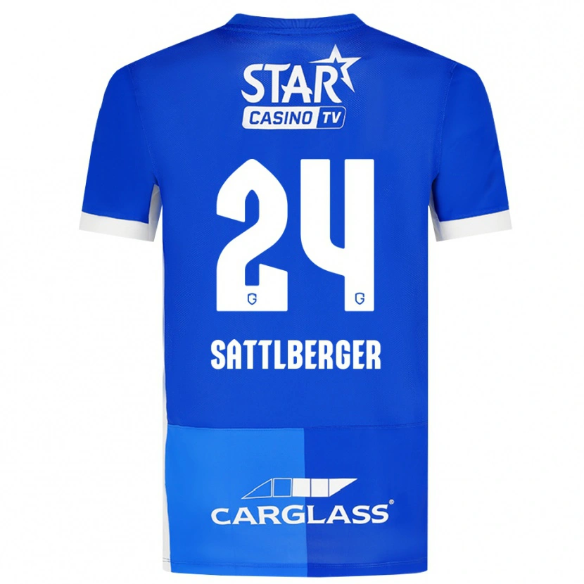 DanxenメンズNikolas Sattlberger#24ミディアムブルー ロイヤルブルー ホワイトホームシャツ2026/27ジャージーユニフォーム