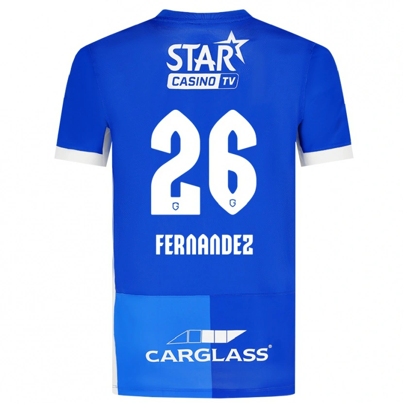 DanxenメンズElias Gonzalez Fernandez#26ミディアムブルー ロイヤルブルー ホワイトホームシャツ2026/27ジャージーユニフォーム