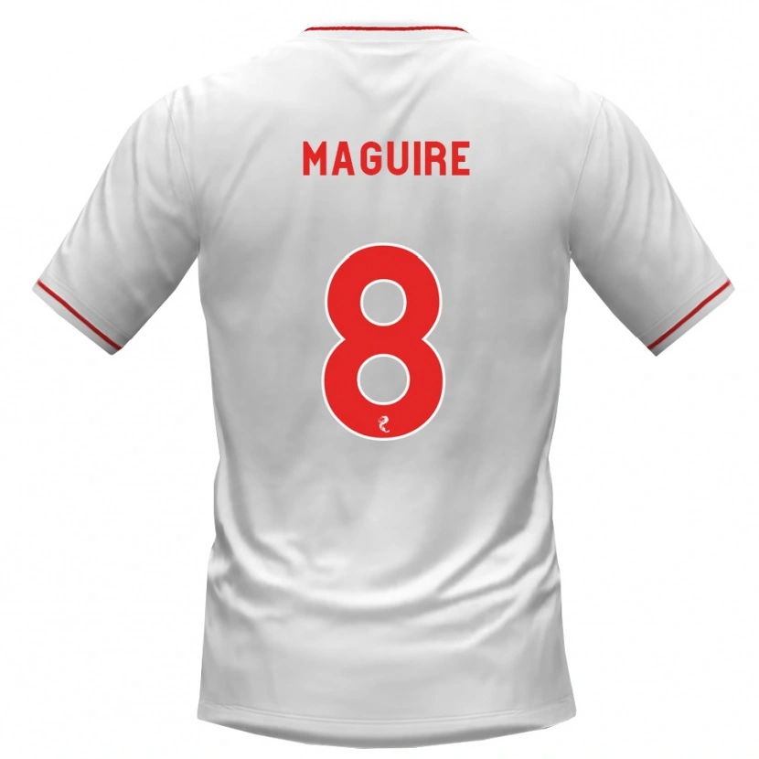 DanxenメンズCiaran Maguire#8白赤アウェイシャツ2026/27ジャージーユニフォーム