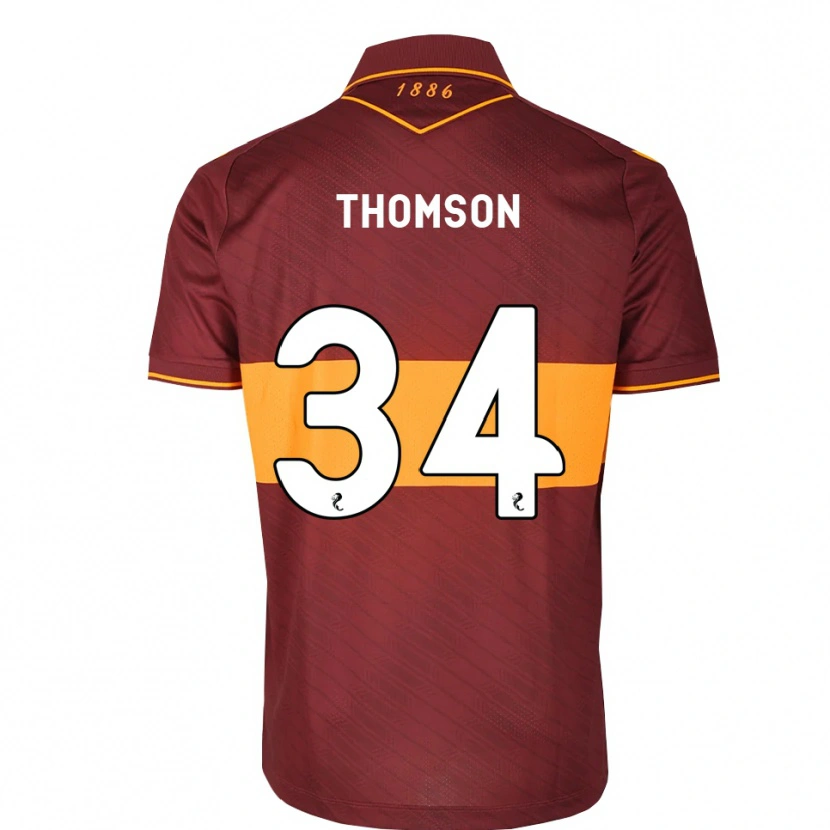 DanxenメンズAaron Thomson#34オレンジ マルーンアウェイシャツ2026/27ジャージーユニフォーム