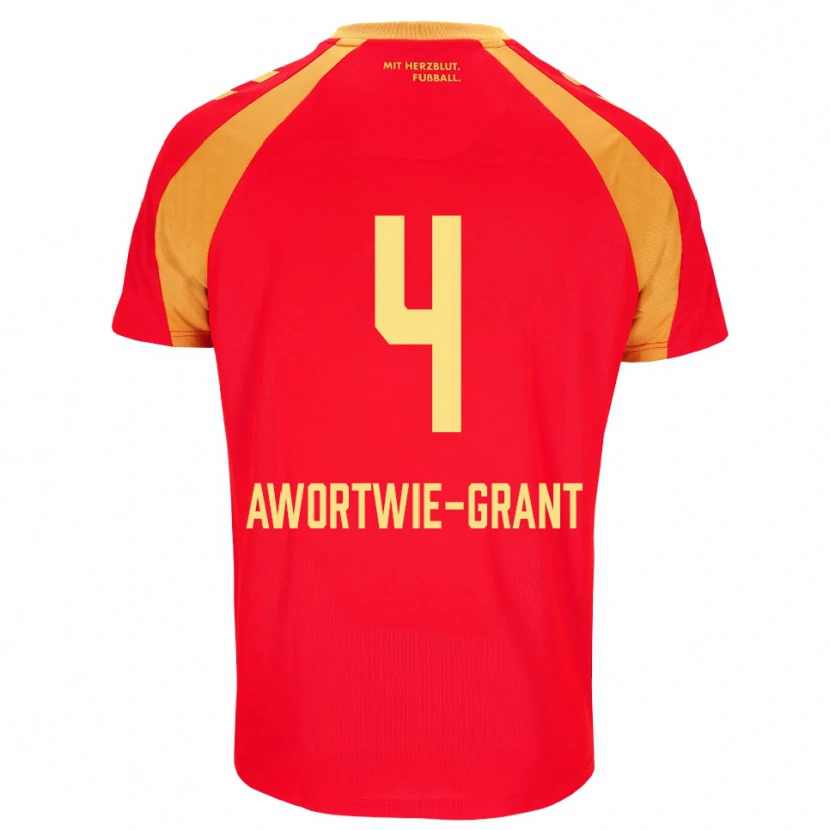DanxenメンズNyamekye Awortwie-Grant#4レッド オレンジ ブラックアウェイシャツ2026/27ジャージーユニフォーム