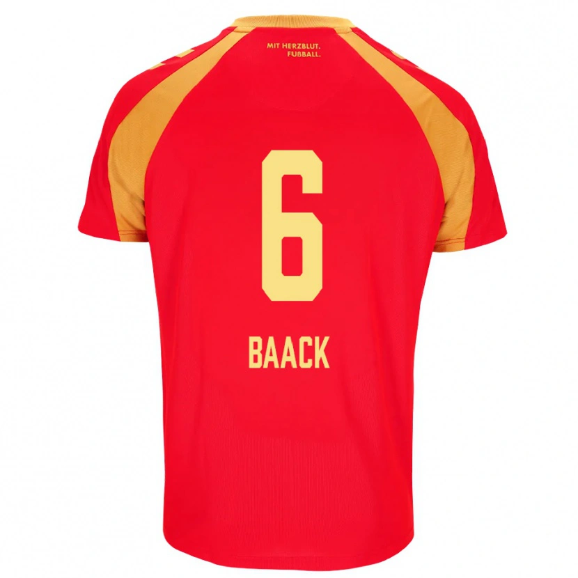 DanxenメンズTom Baack#6レッド オレンジ ブラックアウェイシャツ2026/27ジャージーユニフォーム