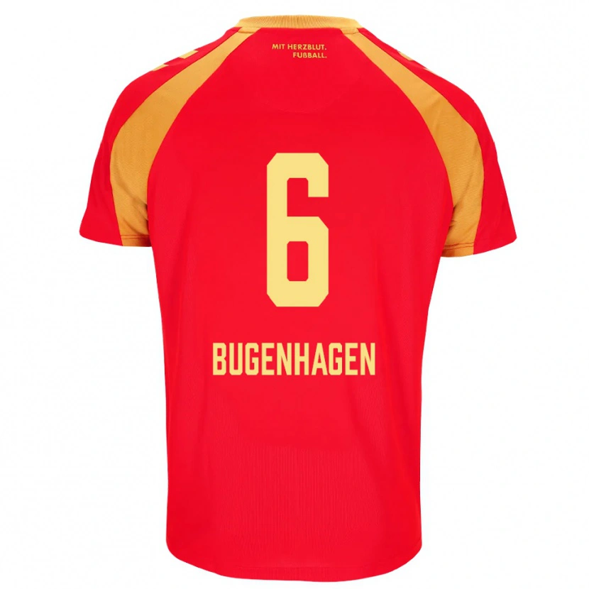 DanxenメンズJulius Bugenhagen#6レッド オレンジ ブラックアウェイシャツ2026/27ジャージーユニフォーム