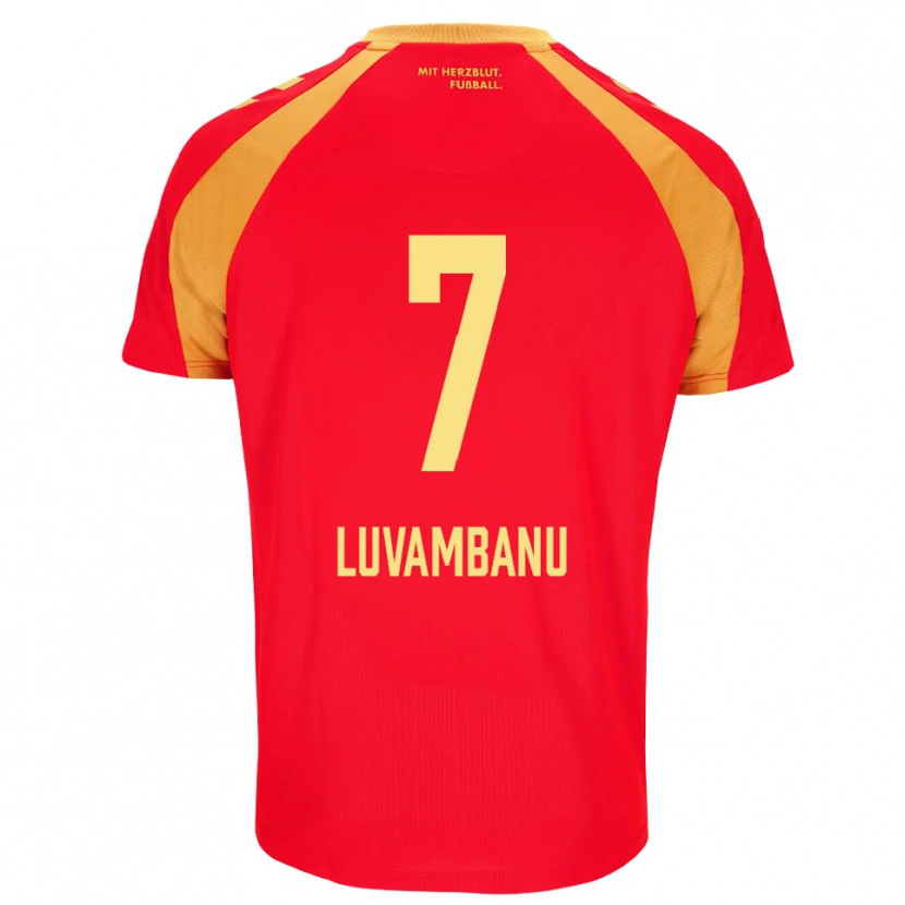 DanxenメンズDanell Luvambanu#7レッド オレンジ ブラックアウェイシャツ2026/27ジャージーユニフォーム