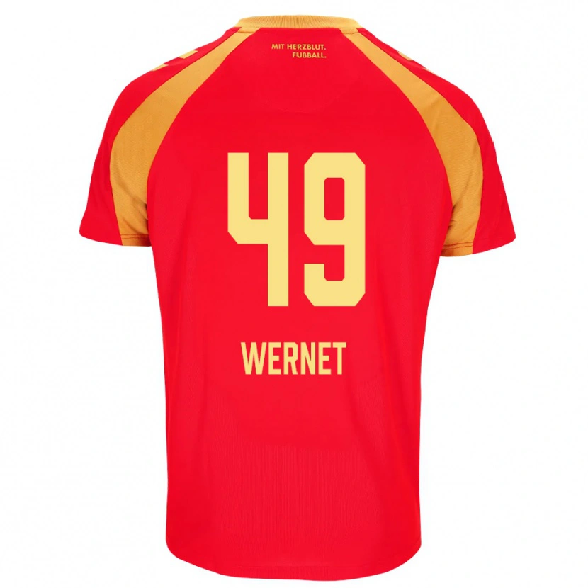 DanxenメンズVigo Wernet#49レッド オレンジ ブラックアウェイシャツ2026/27ジャージーユニフォーム