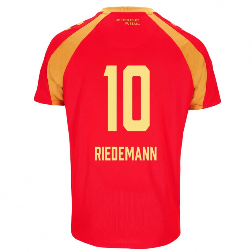DanxenメンズMax Riedemann#10レッド オレンジ ブラックアウェイシャツ2026/27ジャージーユニフォーム