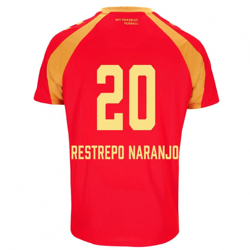 DanxenメンズPedro Restrepo Naranjo#20レッド オレンジ ブラックアウェイシャツ2026/27ジャージーユニフォーム