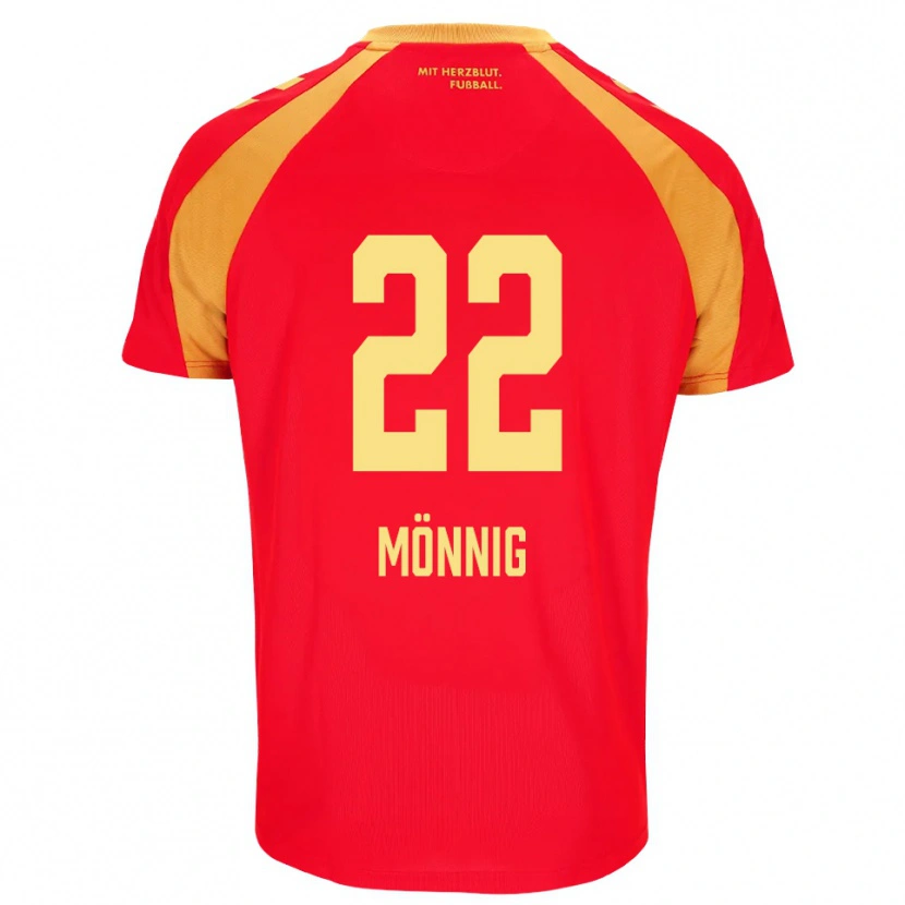 DanxenメンズMarlon Mönnig#22レッド オレンジ ブラックアウェイシャツ2026/27ジャージーユニフォーム