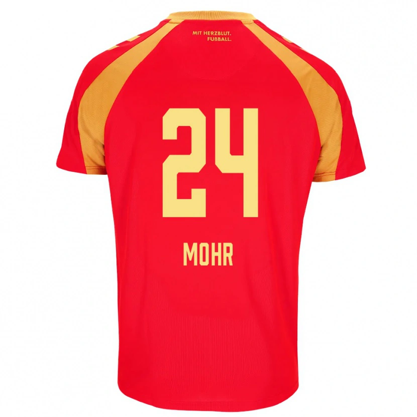 DanxenメンズNiklas Mohr#24レッド オレンジ ブラックアウェイシャツ2026/27ジャージーユニフォーム
