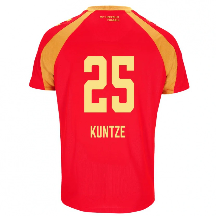 DanxenメンズJakob Kuntze#25レッド オレンジ ブラックアウェイシャツ2026/27ジャージーユニフォーム