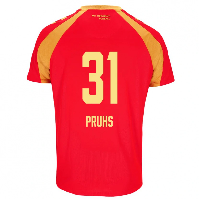 DanxenメンズFlorian Pruhs#31レッド オレンジ ブラックアウェイシャツ2026/27ジャージーユニフォーム