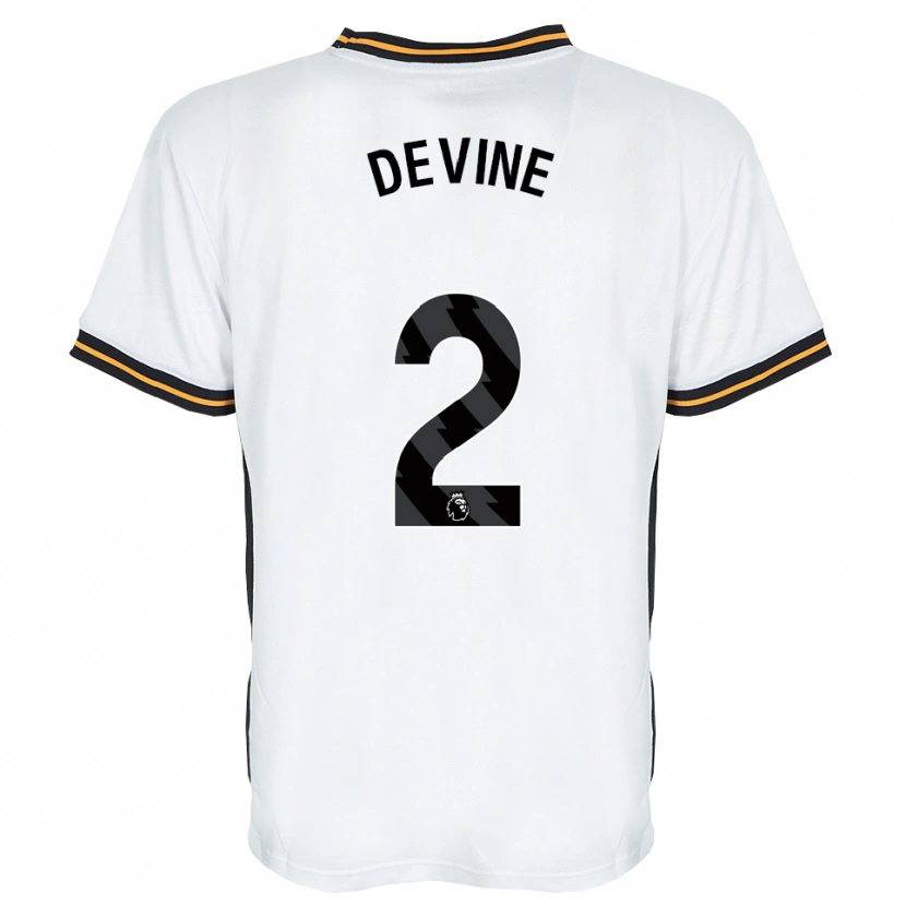 DanxenメンズEd Devine#2ホワイト オレンジ ブラックアウェイシャツ2026/27ジャージーユニフォーム