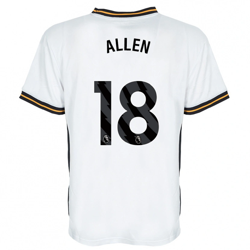 DanxenメンズAaliyah Allen#18ホワイト オレンジ ブラックアウェイシャツ2026/27ジャージーユニフォーム