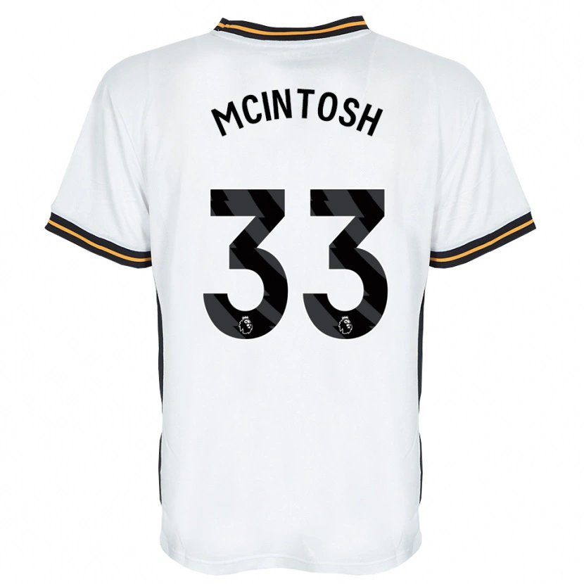 DanxenメンズLucy Mcintosh#33ホワイト オレンジ ブラックアウェイシャツ2026/27ジャージーユニフォーム