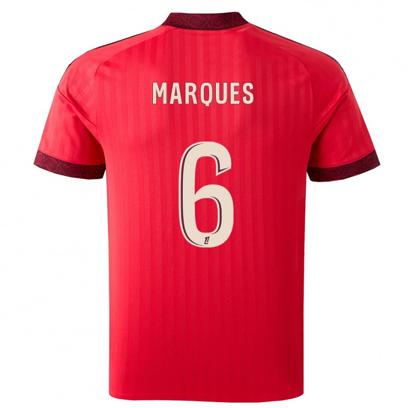 DanxenメンズJoss Marques#6バーガンディ レッド ホワイトアウェイシャツ2026/27ジャージーユニフォーム
