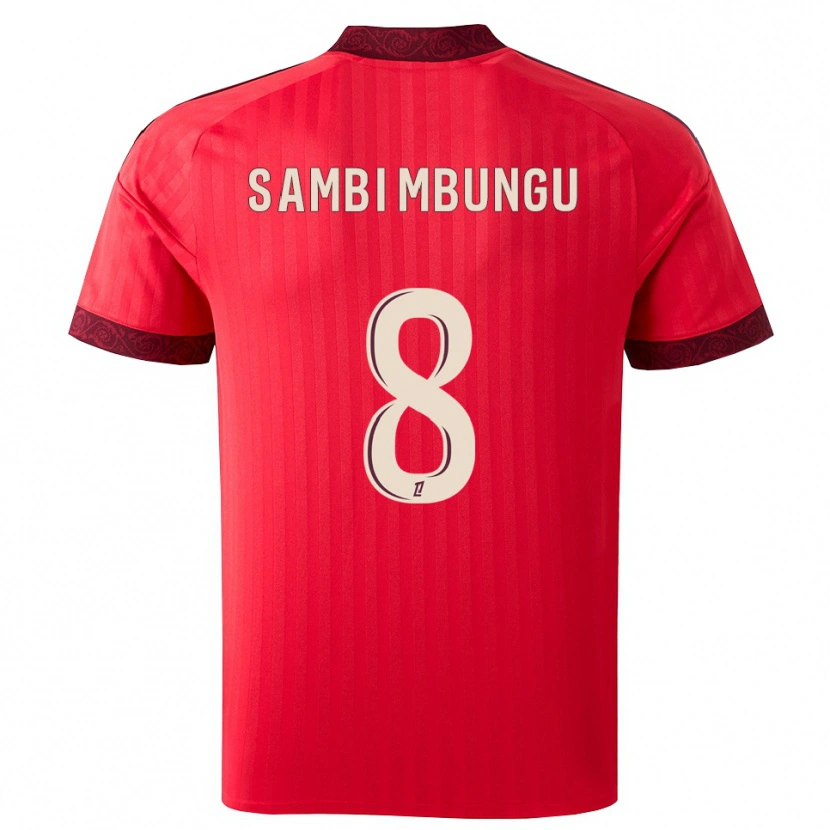 DanxenメンズCluver Sambi Mbungu#8バーガンディ レッド ホワイトアウェイシャツ2026/27ジャージーユニフォーム
