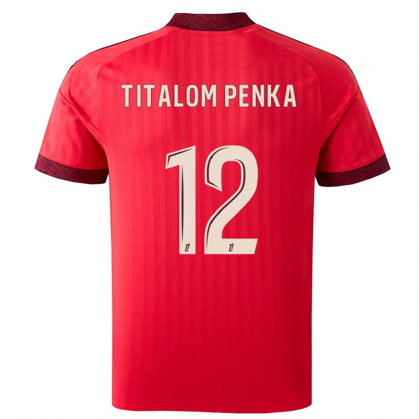 DanxenメンズEdwin Titalom Penka#12バーガンディ レッド ホワイトアウェイシャツ2026/27ジャージーユニフォーム