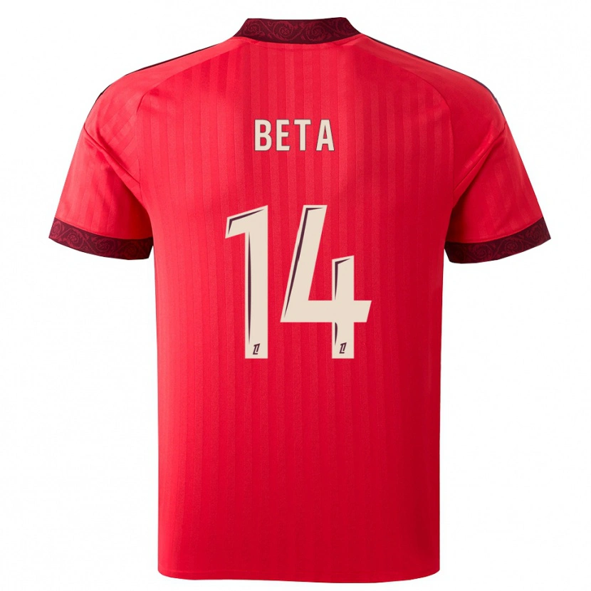 DanxenメンズNathanaël Beta#14バーガンディ レッド ホワイトアウェイシャツ2026/27ジャージーユニフォーム