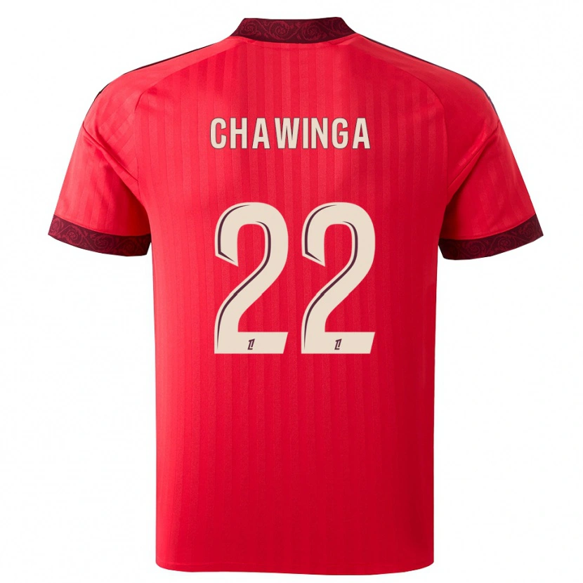 DanxenメンズTabitha Chawinga#22バーガンディ レッド ホワイトアウェイシャツ2026/27ジャージーユニフォーム
