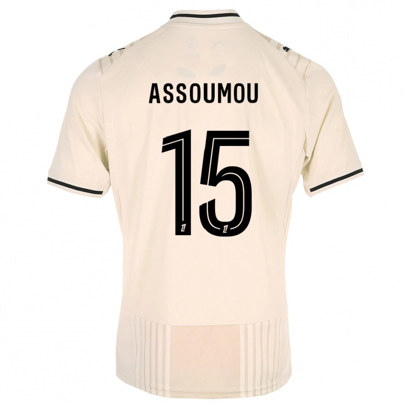 DanxenメンズJaurès Assoumou#15オールドレース ブラック アンティークホワイトアウェイシャツ2026/27ジャージーユニフォーム