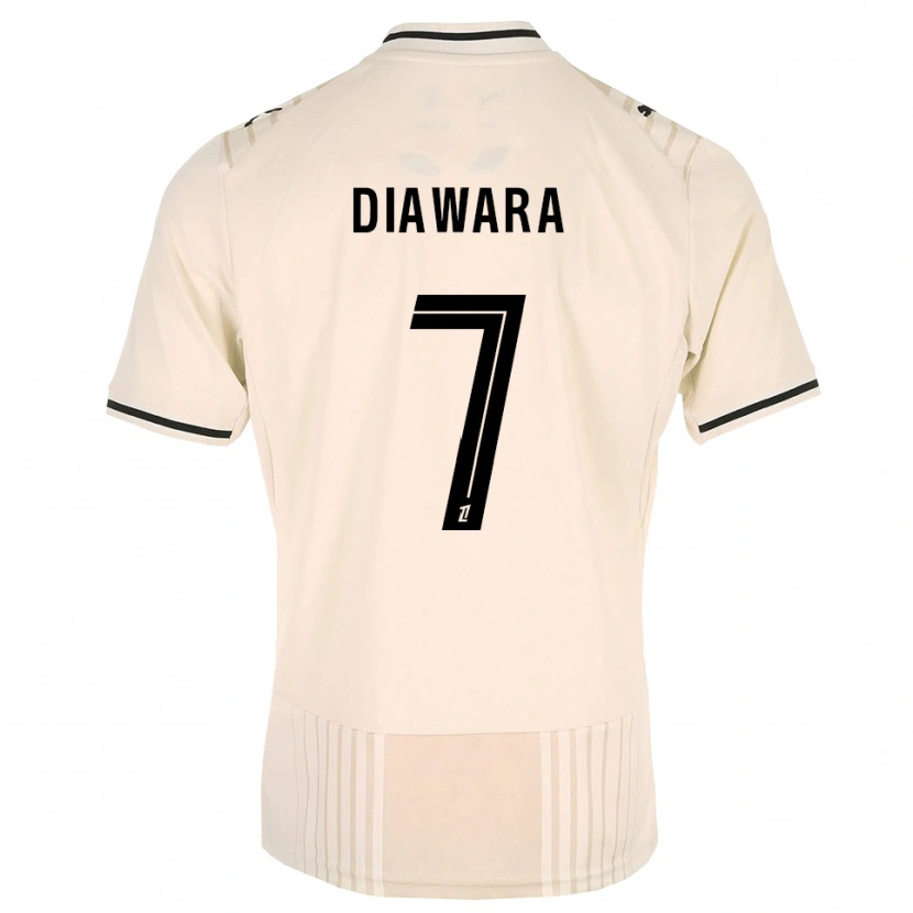 DanxenメンズKandet Diawara#7オールドレース ブラック アンティークホワイトアウェイシャツ2026/27ジャージーユニフォーム