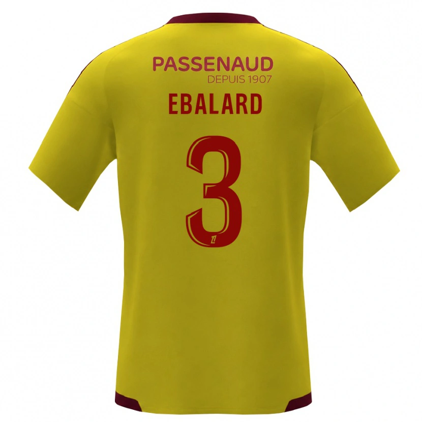 DanxenメンズYannick Ebalard#3イエロー レッド グリーンアウェイシャツ2026/27ジャージーユニフォーム