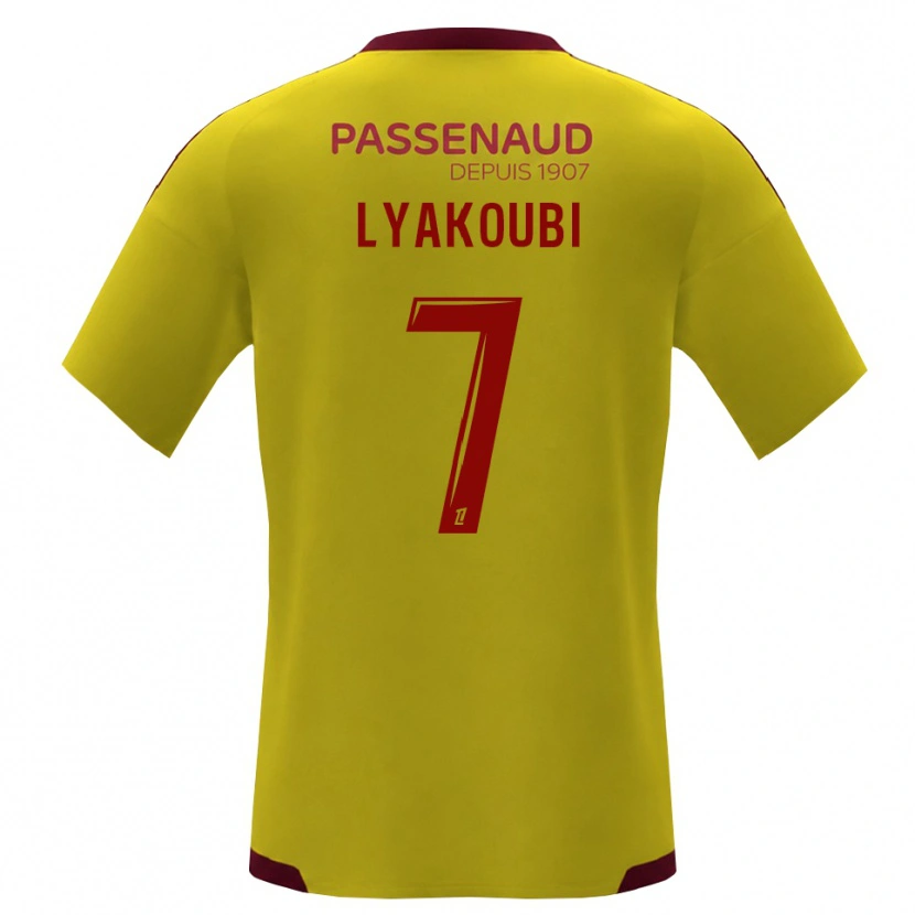 DanxenメンズOussama Lyakoubi#7イエロー レッド グリーンアウェイシャツ2026/27ジャージーユニフォーム