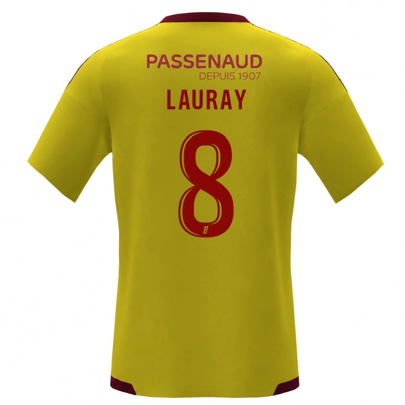 DanxenメンズAlexandre Lauray#8イエロー レッド グリーンアウェイシャツ2026/27ジャージーユニフォーム