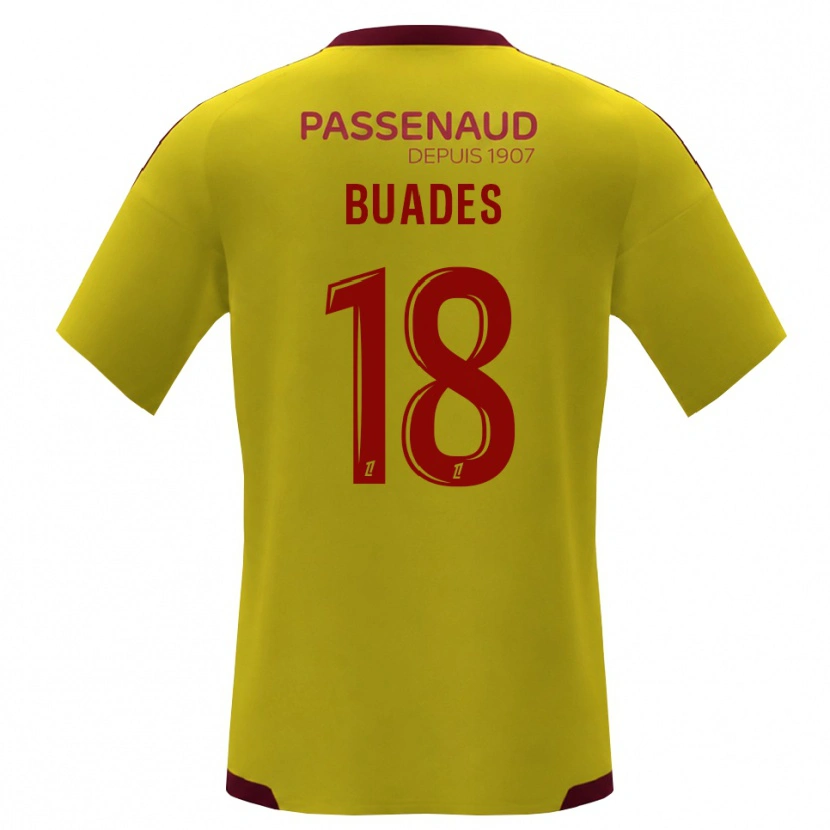 DanxenメンズLucas Buades#18イエロー レッド グリーンアウェイシャツ2026/27ジャージーユニフォーム