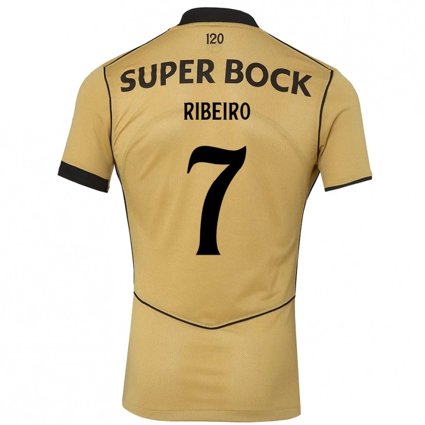Danxenメンズイゴール・フランシスコ・リベイロ#7ゴールデンロッド ブラックアウェイシャツ2026/27ジャージーユニフォーム
