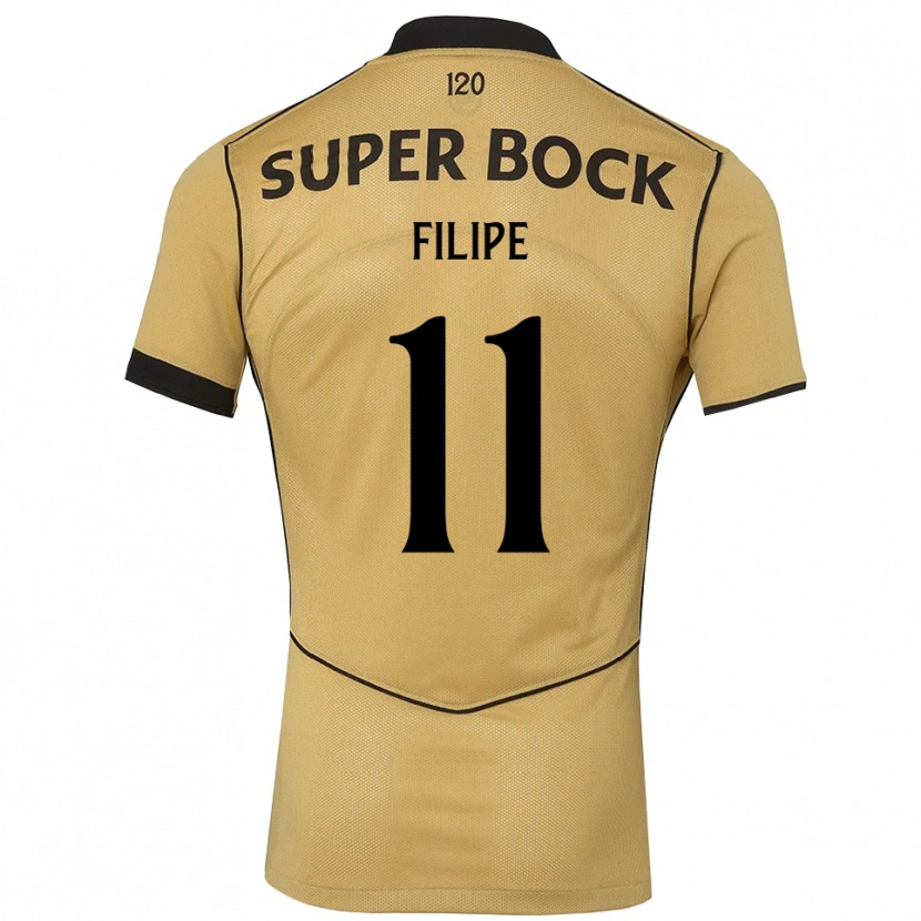 DanxenメンズYanick Filipe#11ゴールデンロッド ブラックアウェイシャツ2026/27ジャージーユニフォーム